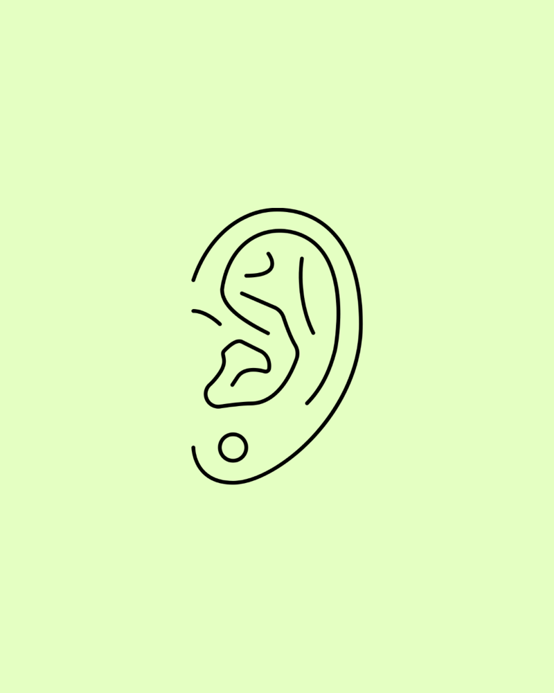 Single lobe piercing