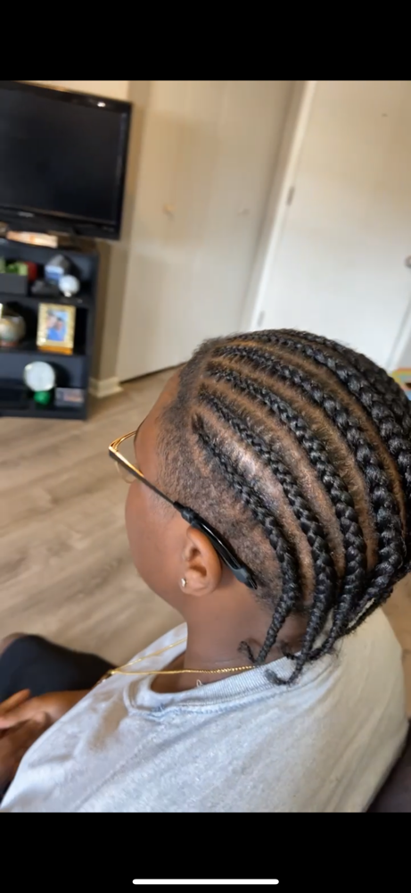 10-12 mens/natural scalp braids