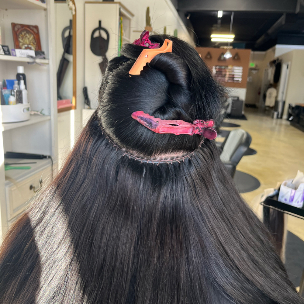 Sew In Weft Extension Install at curlupndye in Palisade, CO