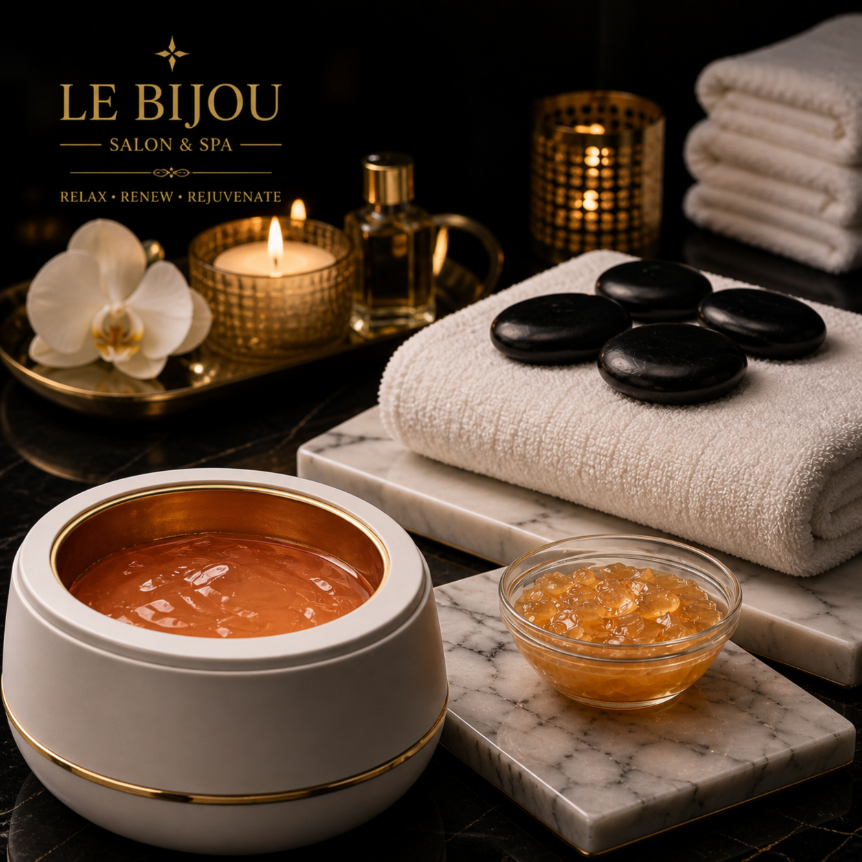 Paraffin Wax or Hot Stones at Le Bijou Nails and Spa Salon in Houston, TX