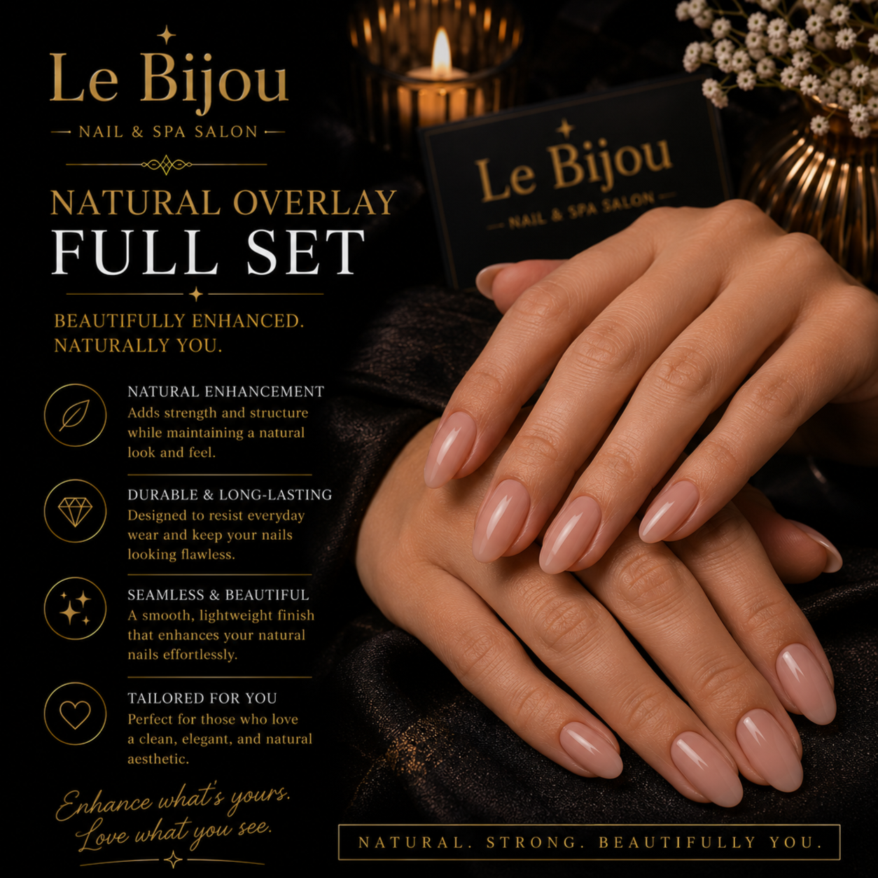 Nails - Overlay Natural (Full Set) at Le Bijou Nails and Spa Salon in Houston, TX