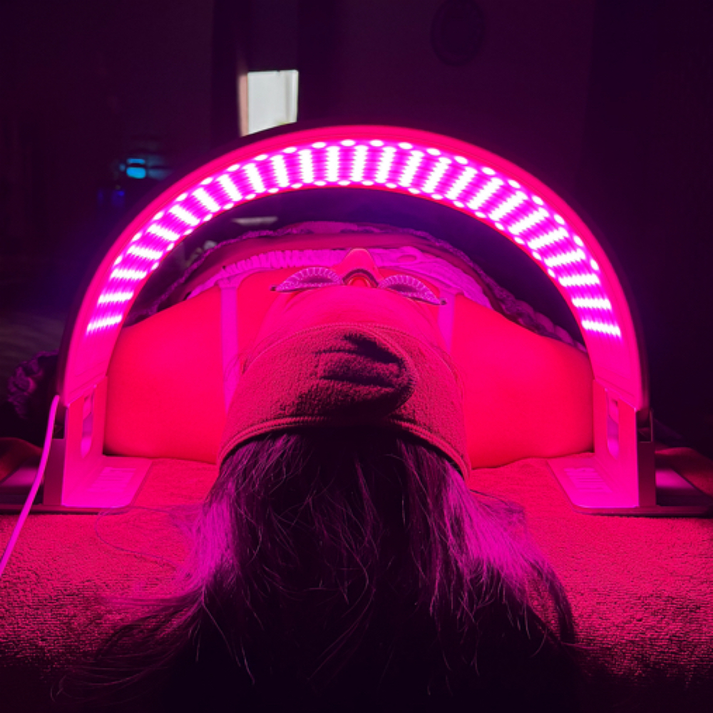 LED Light Therapy Session at Eclectic Esthetics in Beech Grove, IN