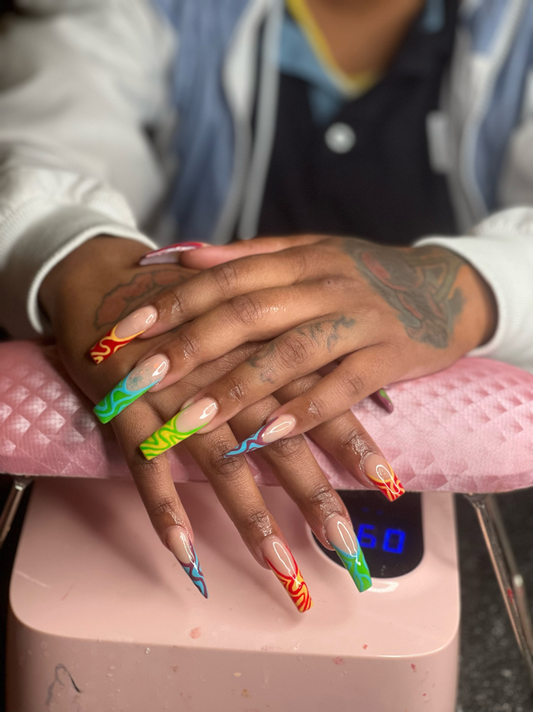 Hand Drawn Nail Art (Per) at Itz Da NAILS 4 Me in Vicksburg, MS