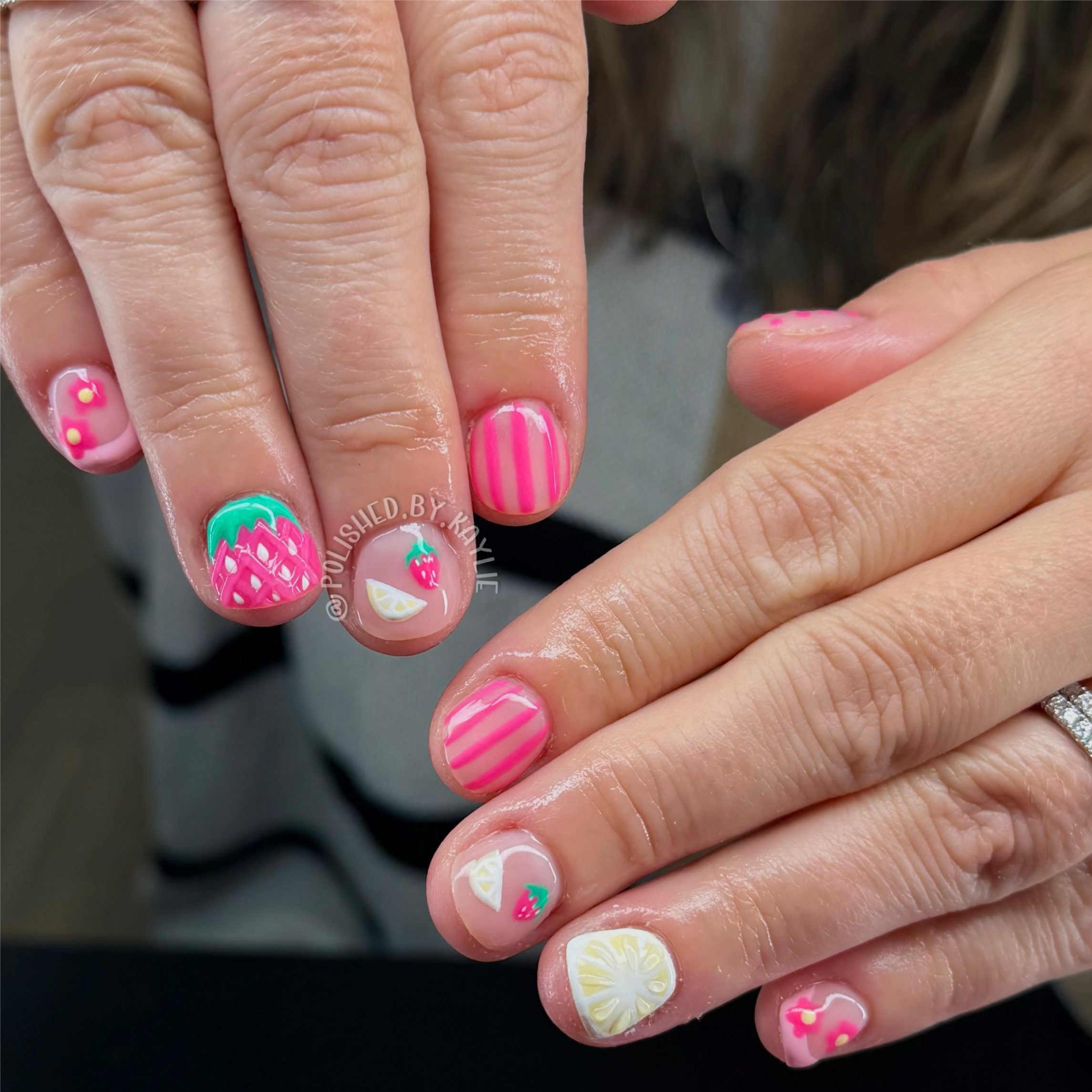 Builder Gel Mani W/ Maximal Design at Fig + Poppy Beauty Studio in Leominster, MA