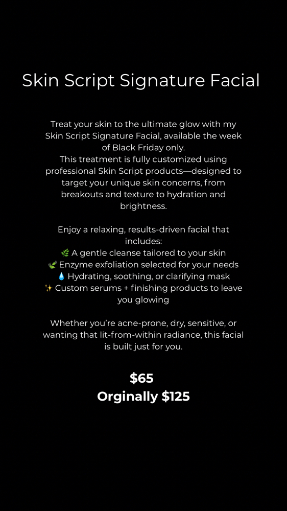 BLACK FRIDAY FACIAL