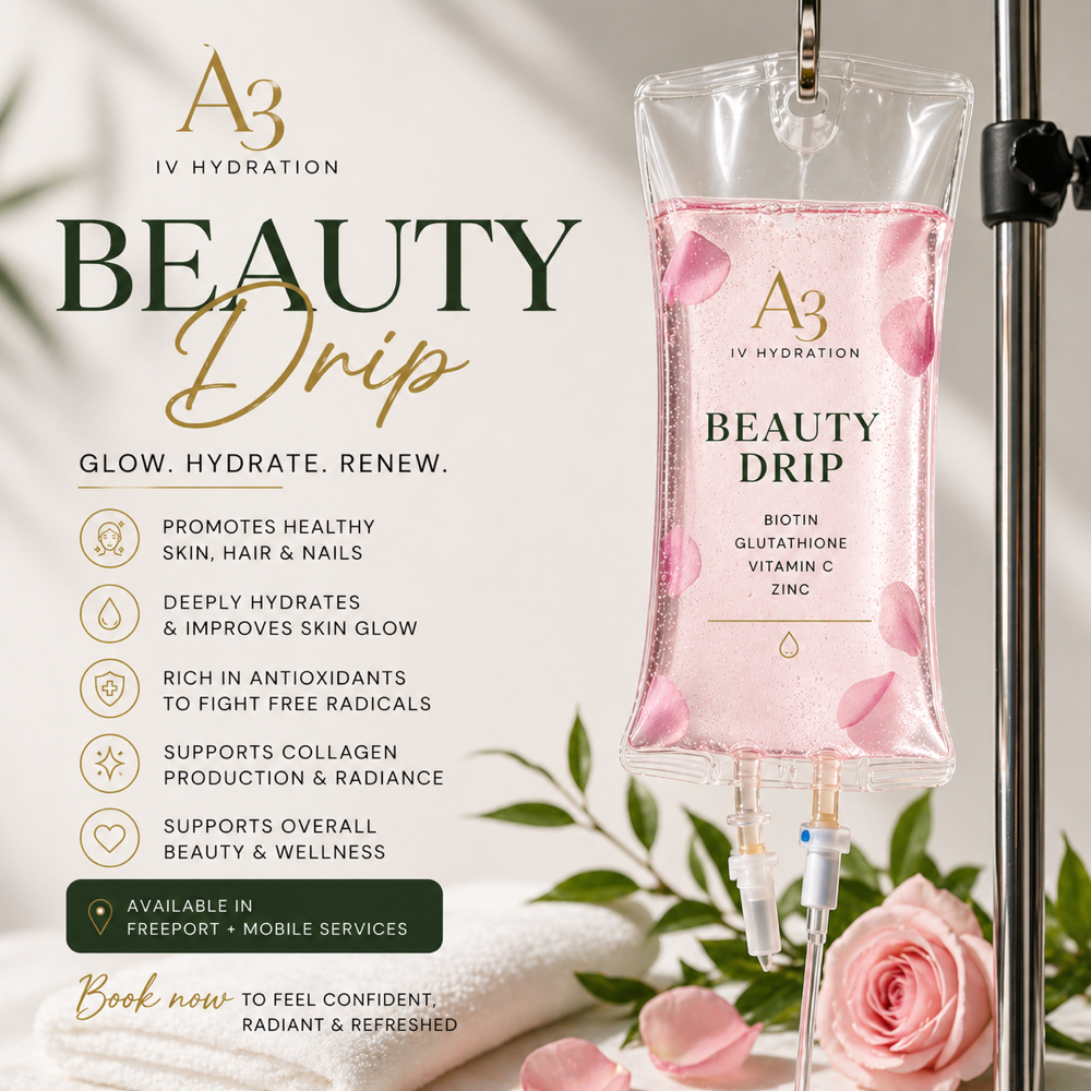 Beauty Glow Drip at A3 Wellness Solutions in Freeport By, NY