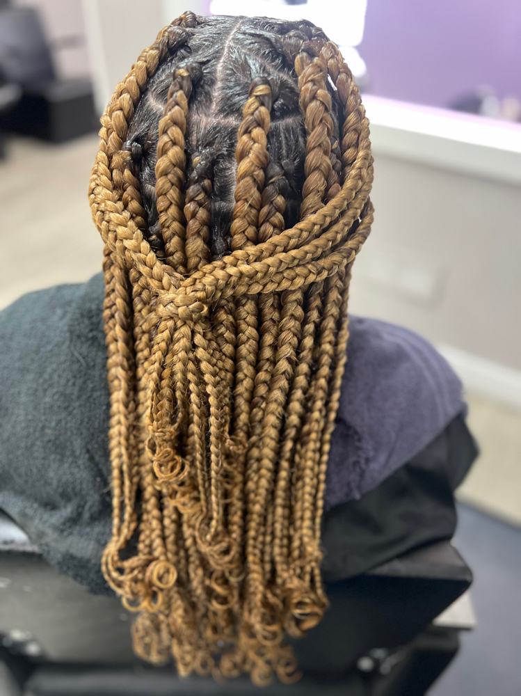 Box braids, large, medium length