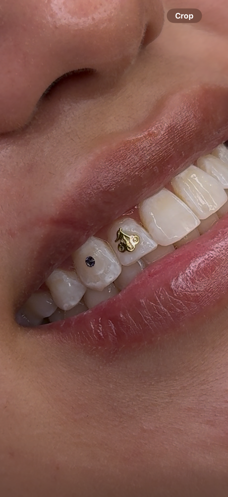 18kt Yellow Gold Tooth Gem Piece