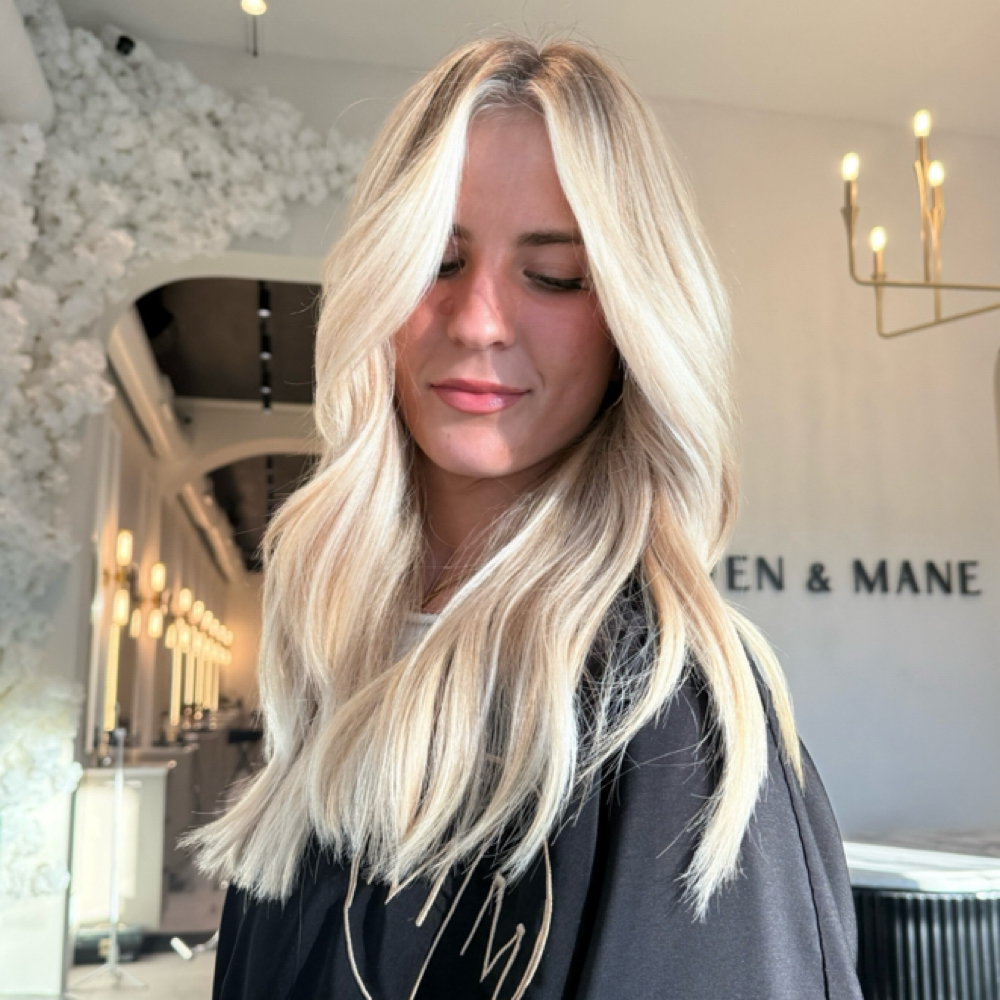 Blonde AF at Manes by Val in St. Pete, FL