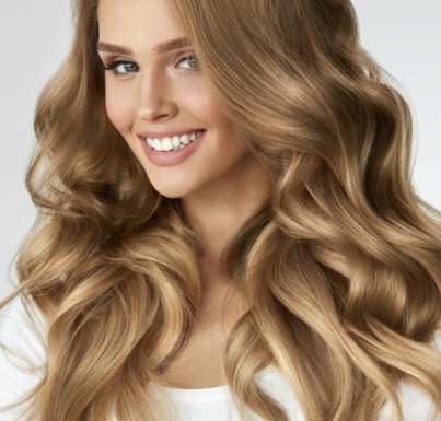 Woman’s Blowdry W/ Curls/ Flat Iron