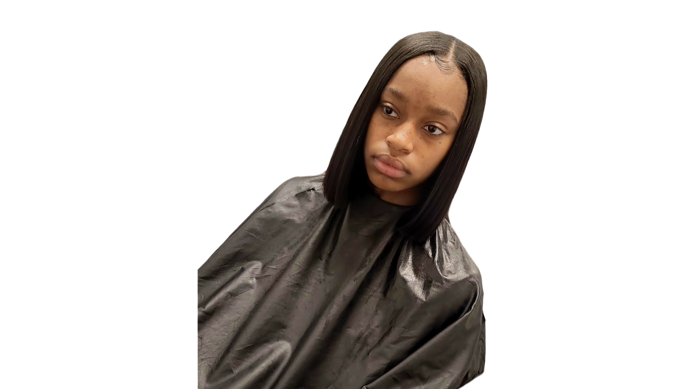 MIDDLE PART BLUNT CUT-HAIR INCLUDED