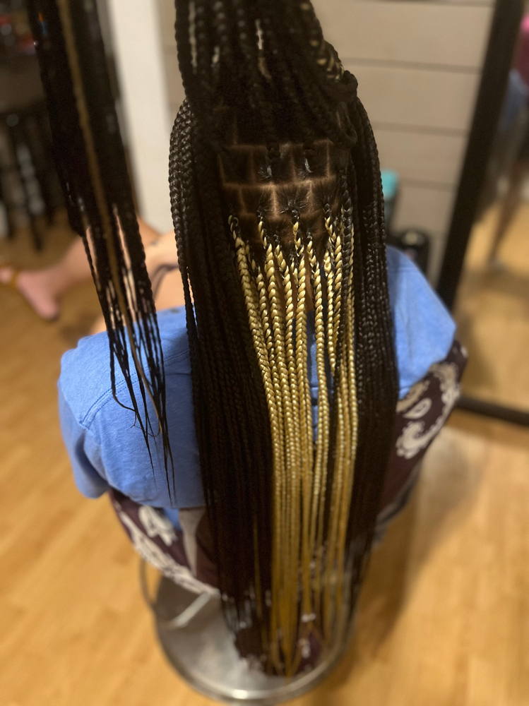 Box Braids/knotless-medium EXTENDED at Monaye’s in Lubbock, TX