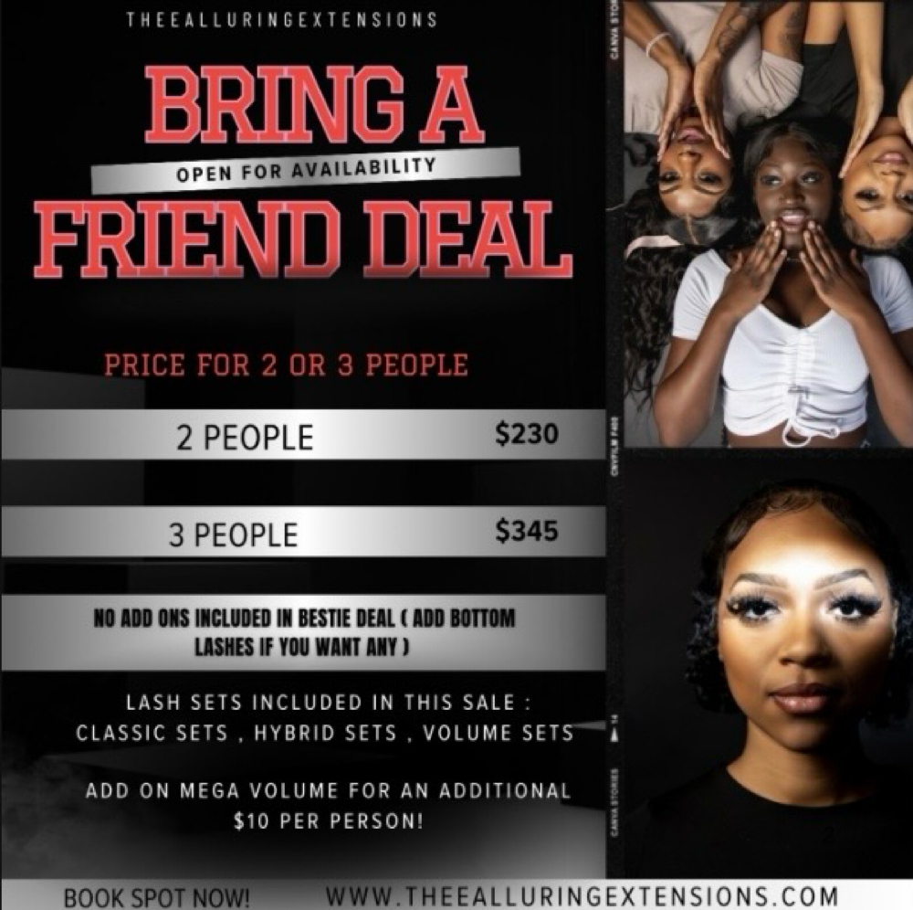BRING A FRIEND DEAL | 3 PEOPLE at ALLURING EXTENSIONS in Beltsville, MD