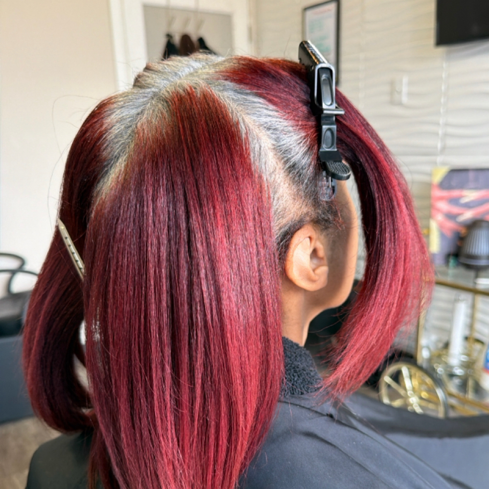 Color Touch-up & Silk Press at Paradisestylez in Southfield, MI