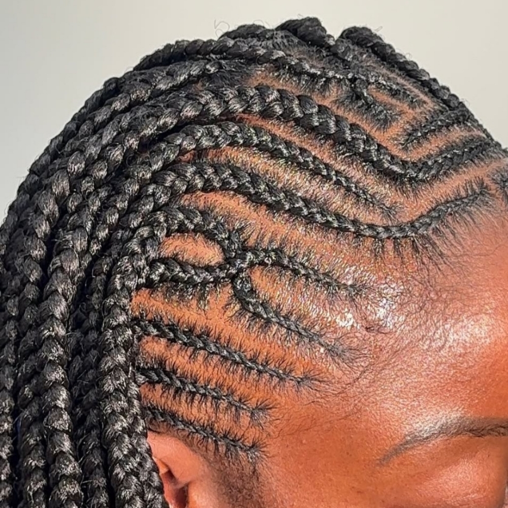 Fulani Braids at GGS braiding beauty salon in Framingham, MA