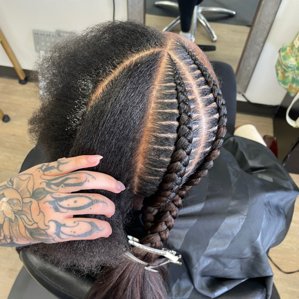 4 Feed In Braids at Mane Persuasion in Moreno Valley, CA