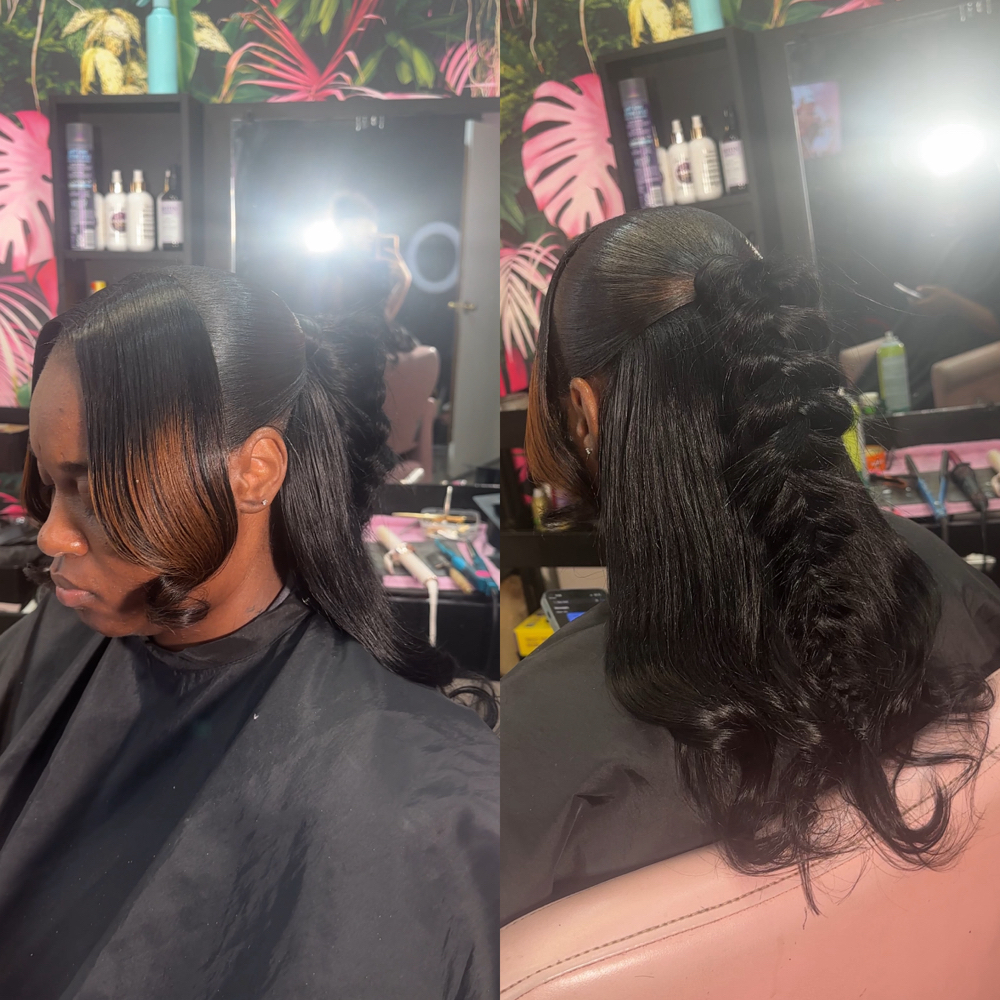Half Up Half Down +braid+bangs