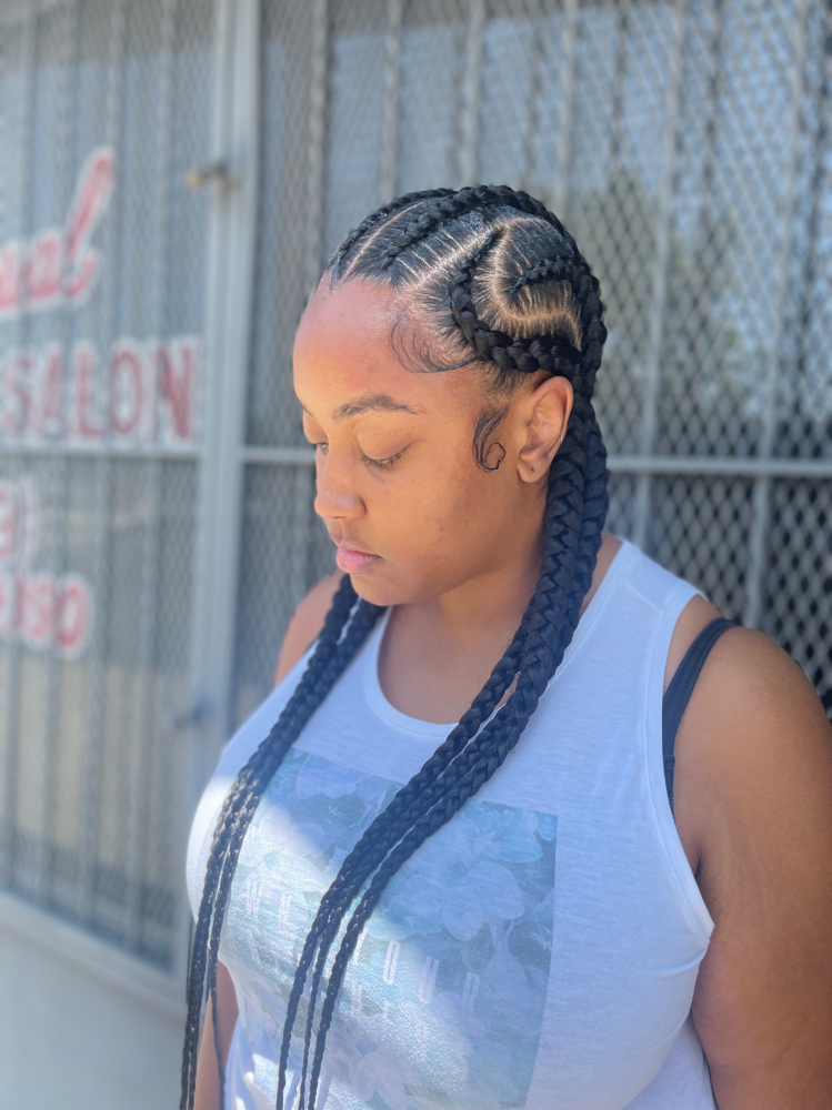 (6) Jumbo French Braids at QueenDi Beauty in Los Angeles, CA
