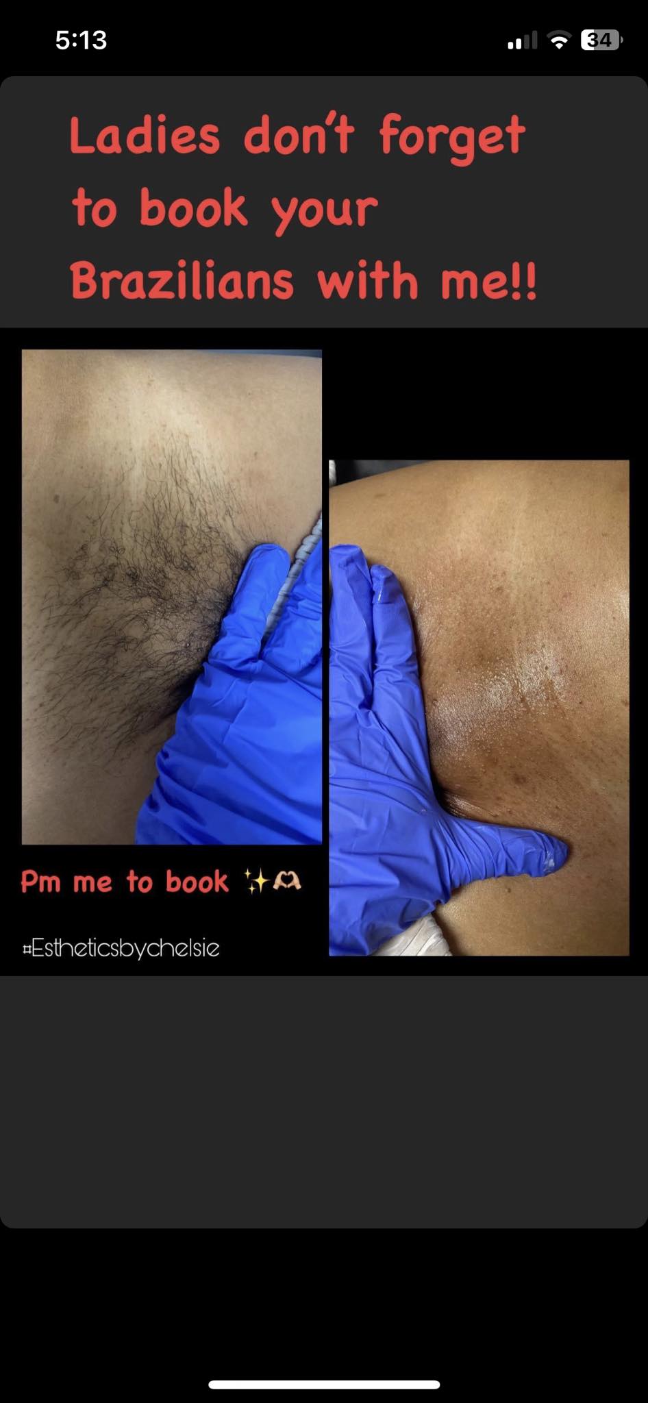 Brazillian With Vajacial at Esthetic’s By Chelsie in Port Arthur, TX