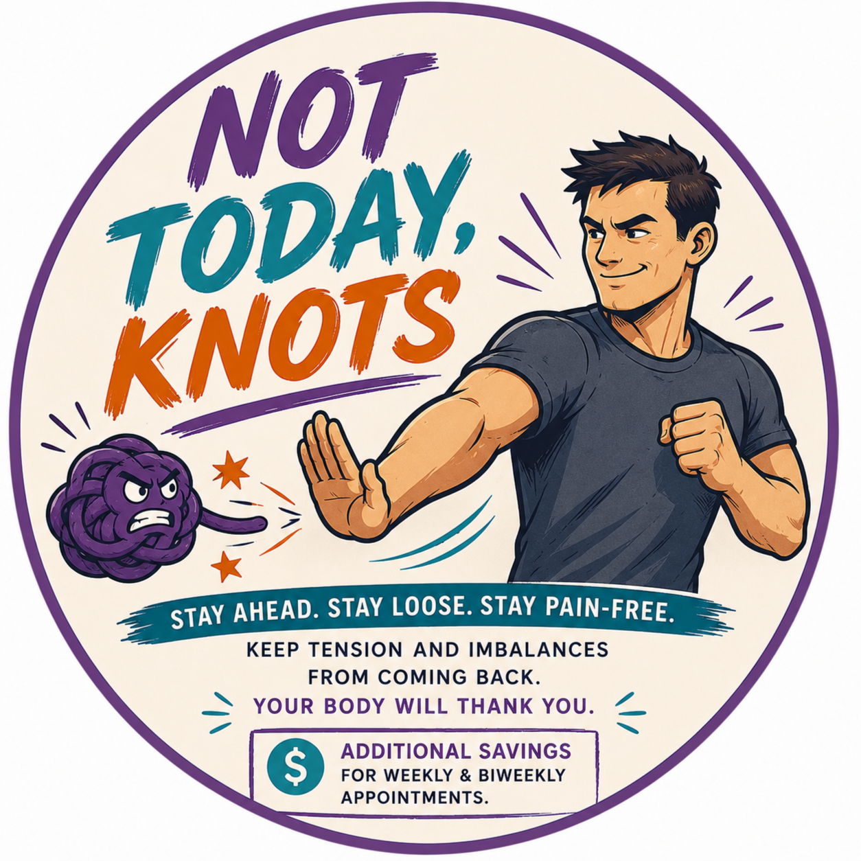 Not Today, Knots (Routine Care) at Blissful Massage Relief in Ogden, UT