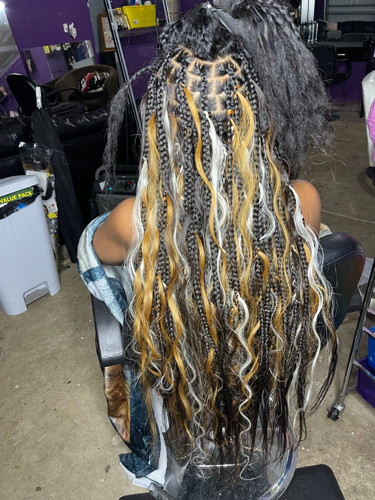 Medium Boho Knotless Braids