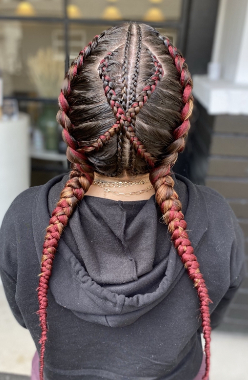 Dutch Braids W/ Designs + Extension