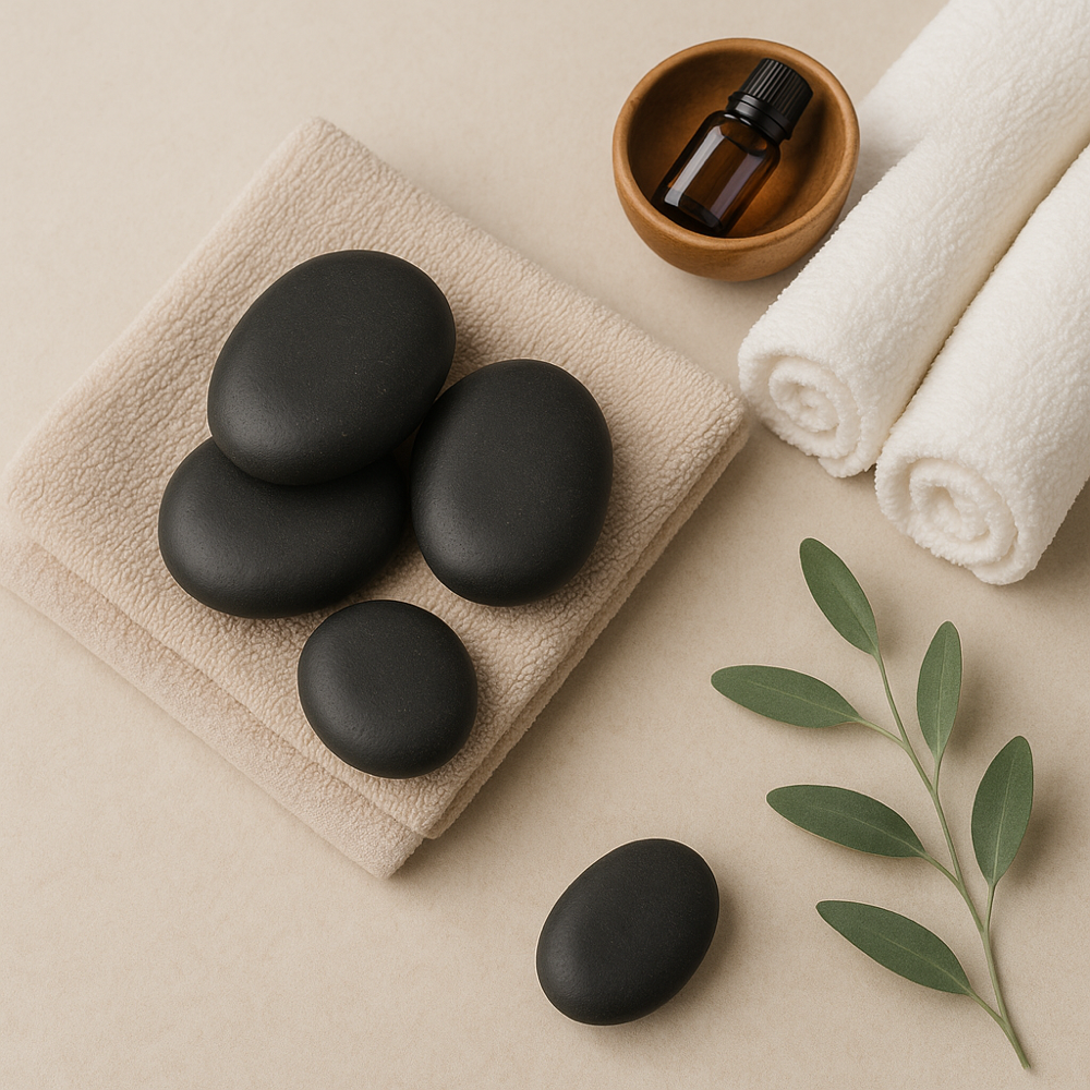 Relaxing hot stone massage
