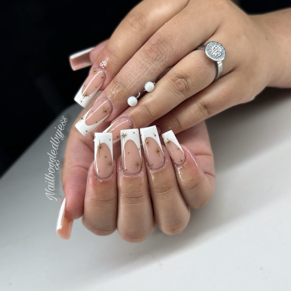 Full Set French Tips (colored Acrylic) at Nailboggled By Jess in Milwaukee, WI