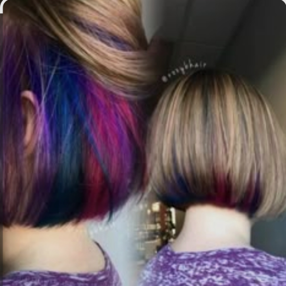 Accent temporary hair color at Encisions Pro Hair Designs LLC in Madison Heights, MI