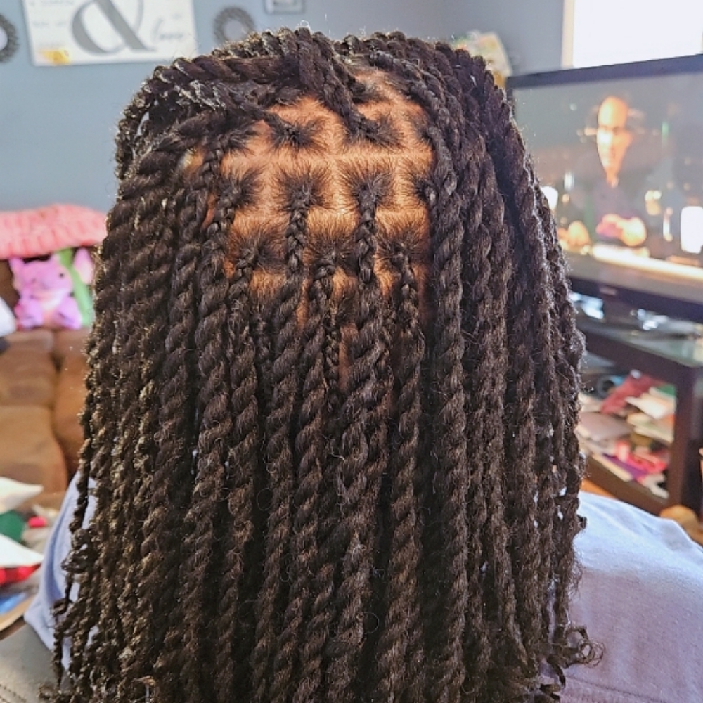 Two Strand Twists With Hair Added at Tender Luv'n cHair in Cowarts, AL