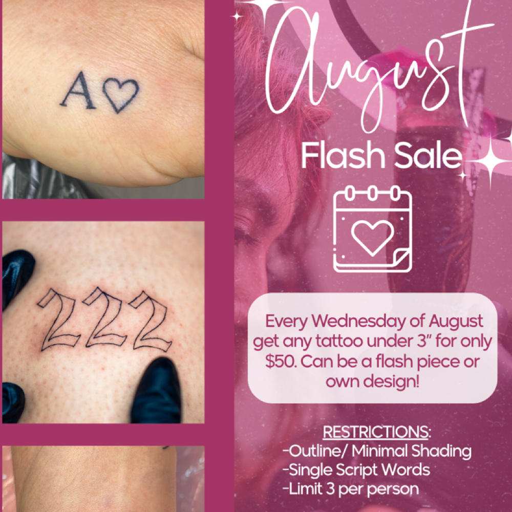 August Special (Wednesdays Only) at Rely.Inks in Rancho Cucamonga, CA