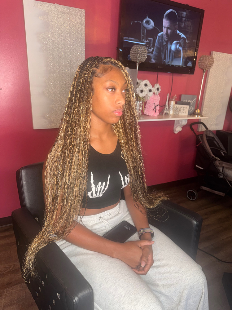 Medium Bohemian Knotless💜 at Braids By Tk 💜 in Sherwood, AR