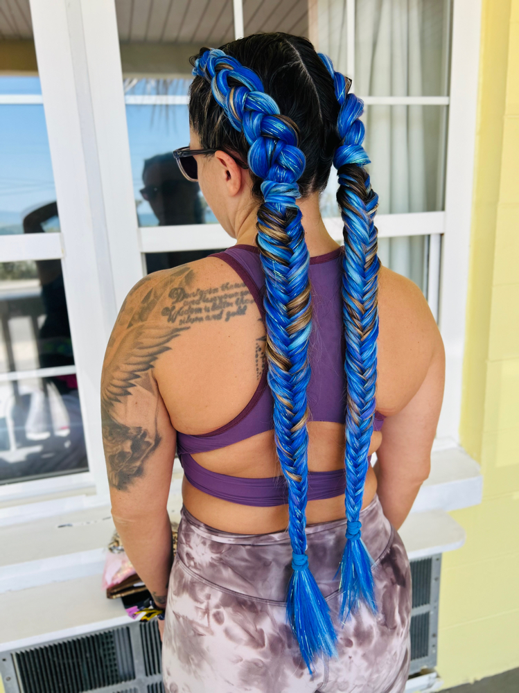 Two Dutch Braids Fishtail Ends