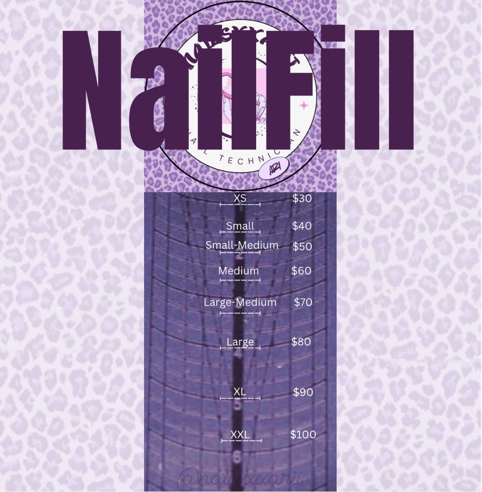 Acrylic Nail Fill (XS-Short)