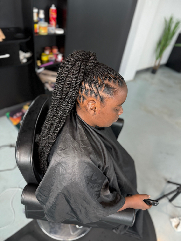 Extended Two Strand Ponytail