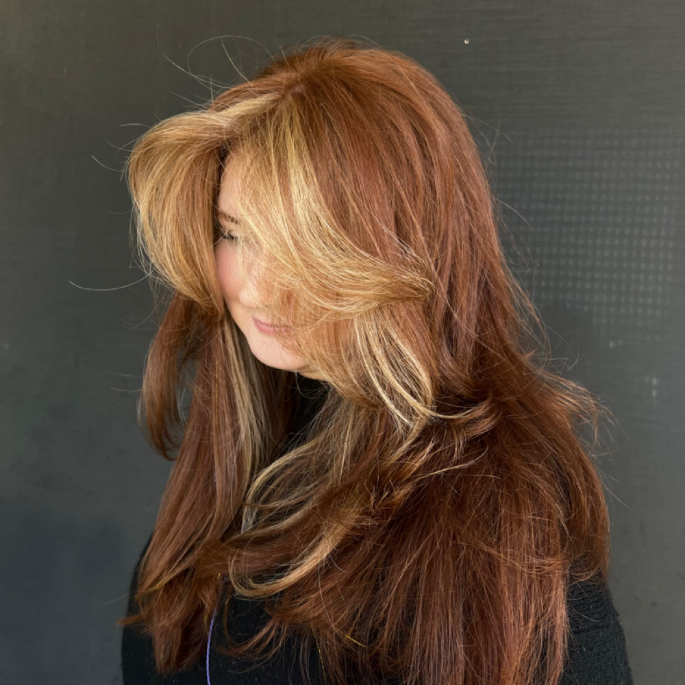Face Framing Highlight at macy kate flora in Boerne, TX