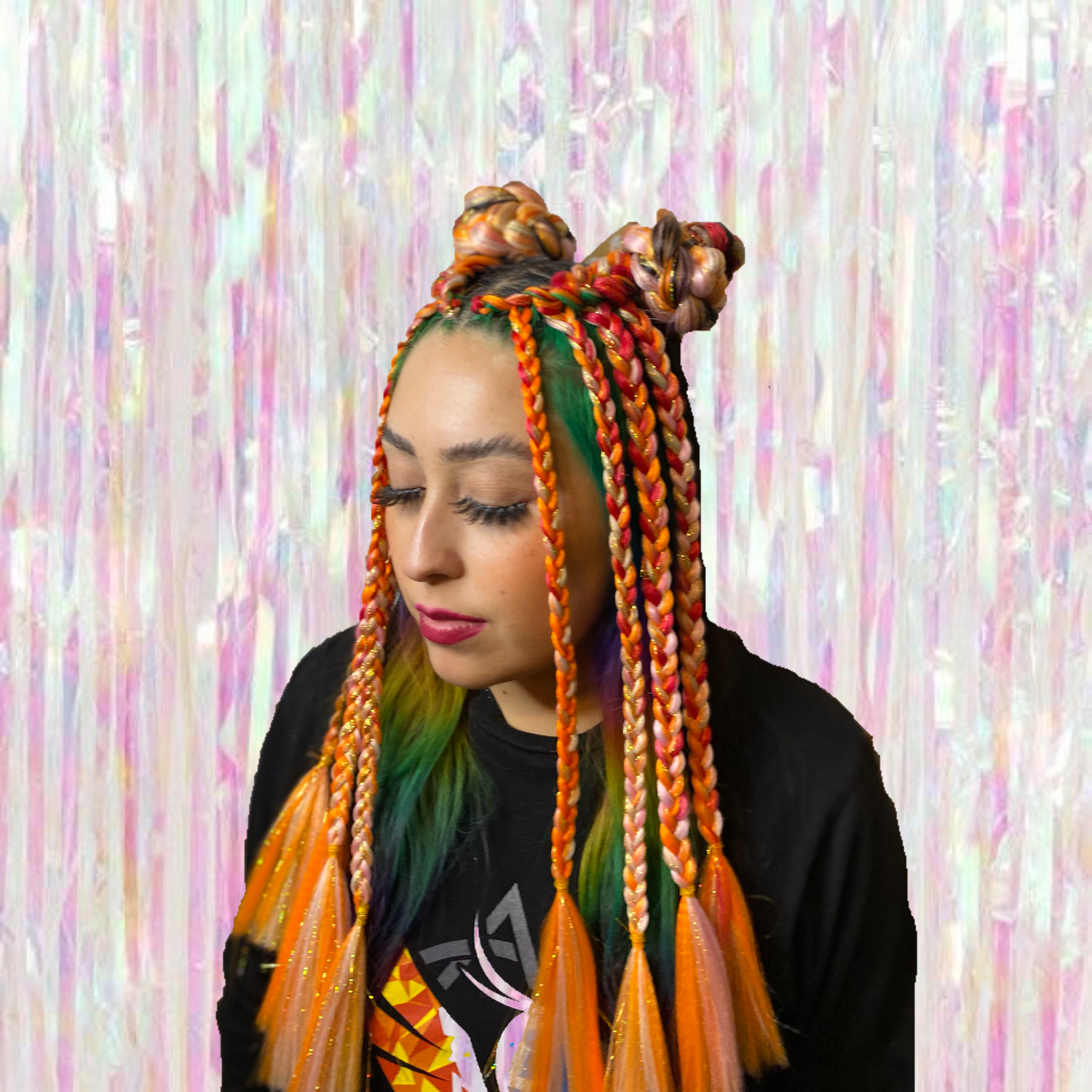 Half-Up Space Buns w/ Side Braids