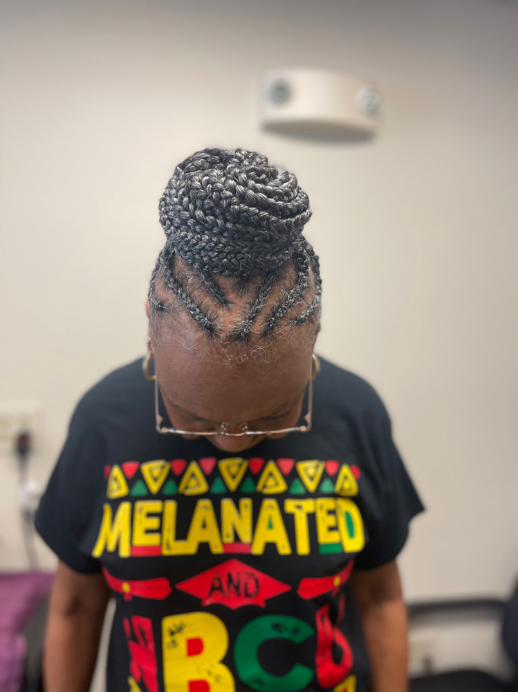 Large Braids With Bun (6)