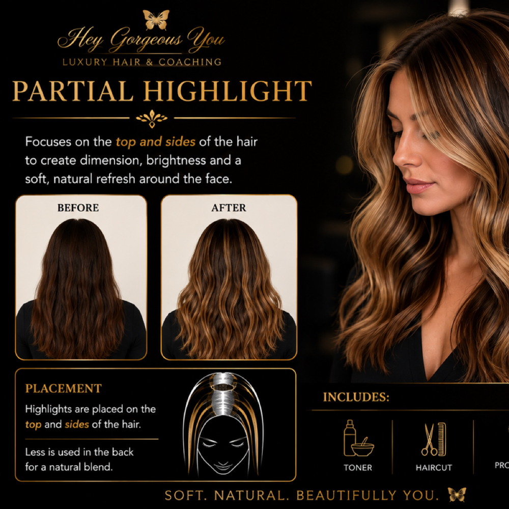 Partial highlight Light foils at Hey Gorgeous You in Austin, TX