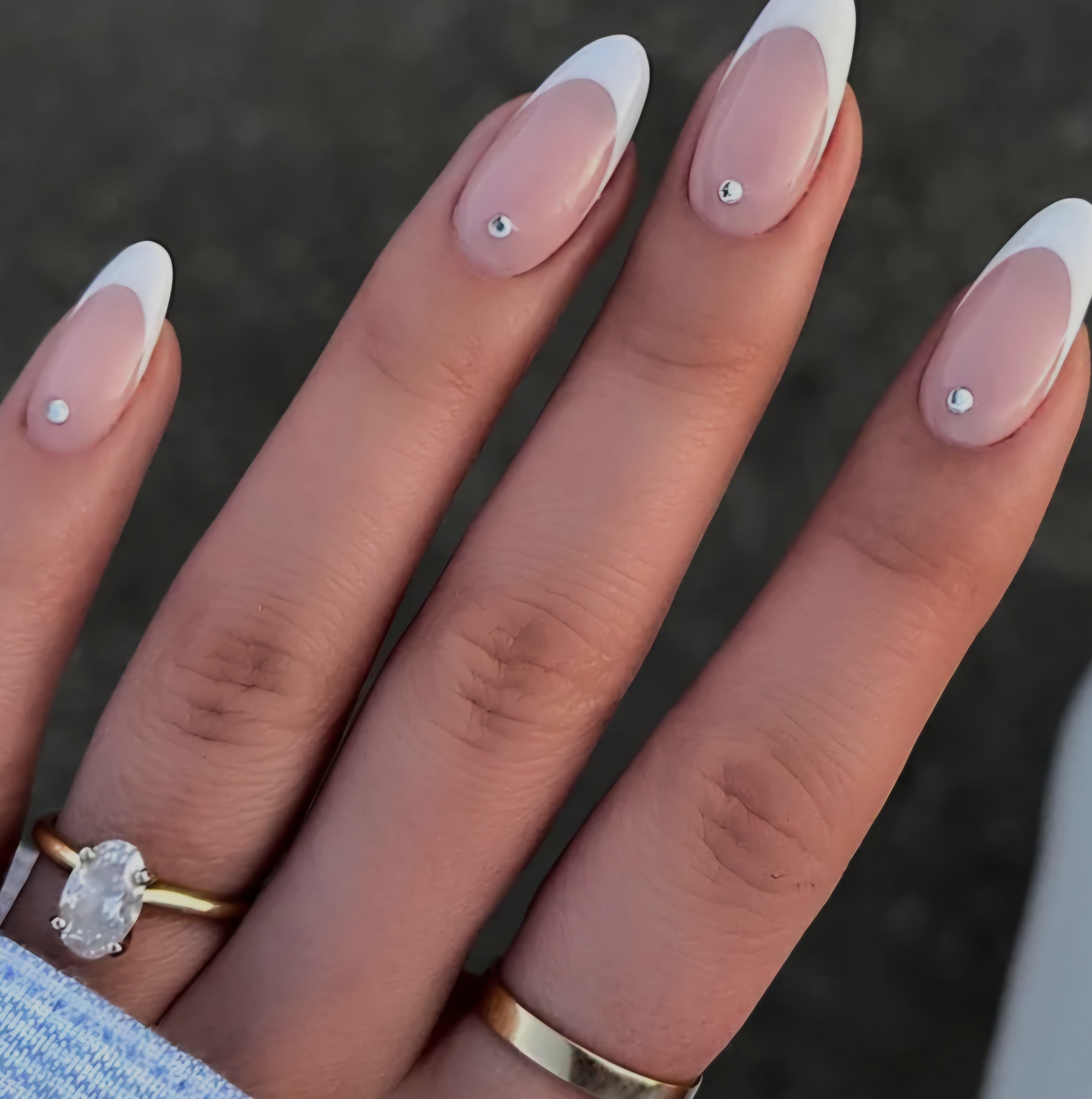 Pink And White Full Set Acrylic