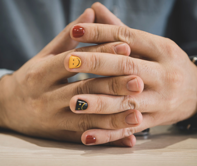 Male Manicure w/ Nail Art