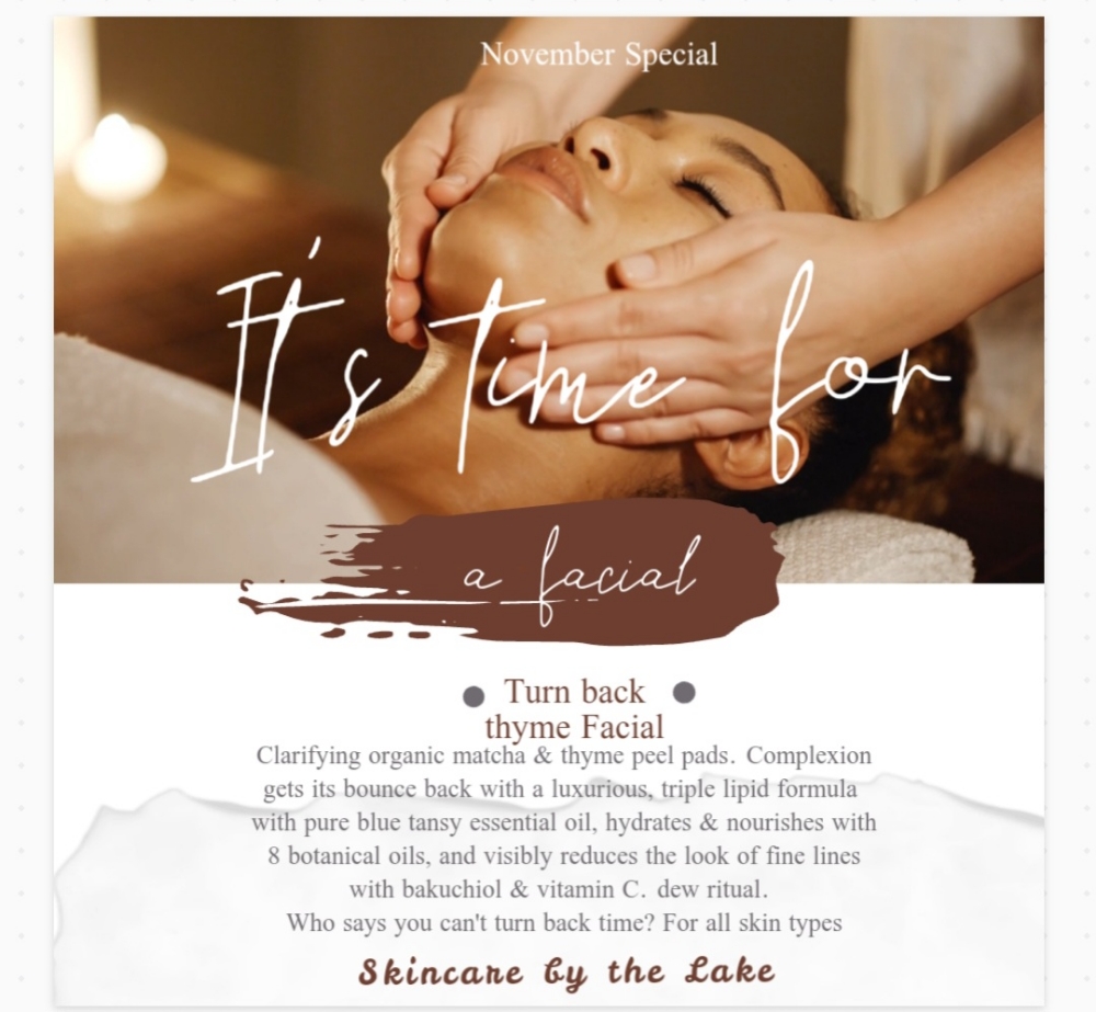 Turnback thyme facial 💆‍♀️⏳️ at N Spa Nails in Denver, NC