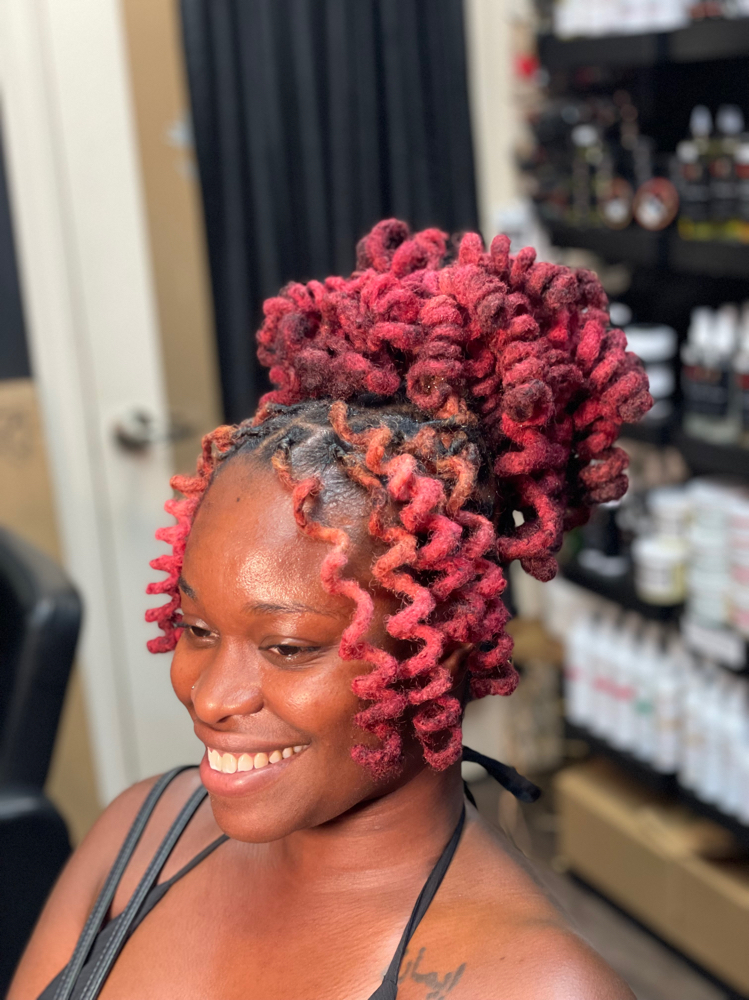 LOC WASH, RETWIST + CURLS