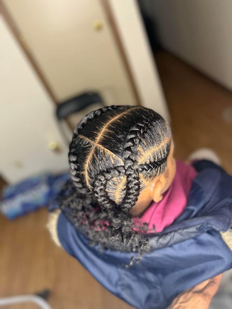 4-6 Feed-In Braids ( No Bun)