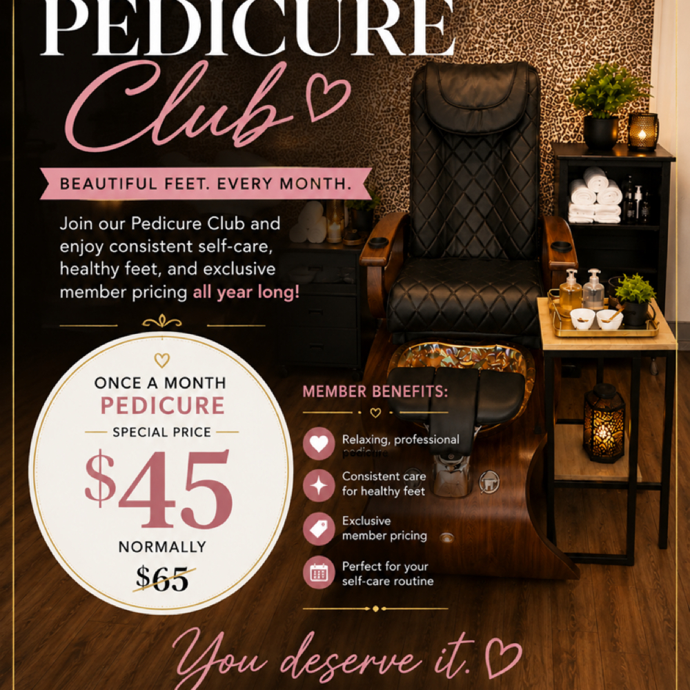 Monthly subscription, pedicure club at Hair and Nails by Vita in Grand Blanc, MI