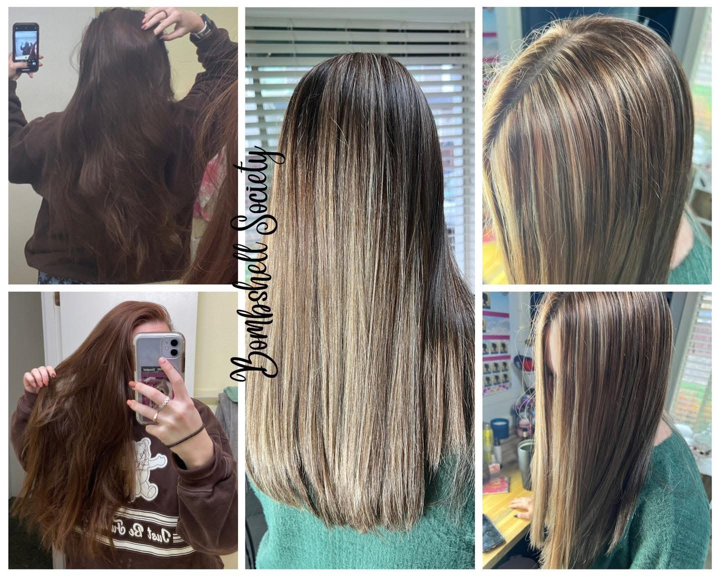 Full highlight hair past shoulders