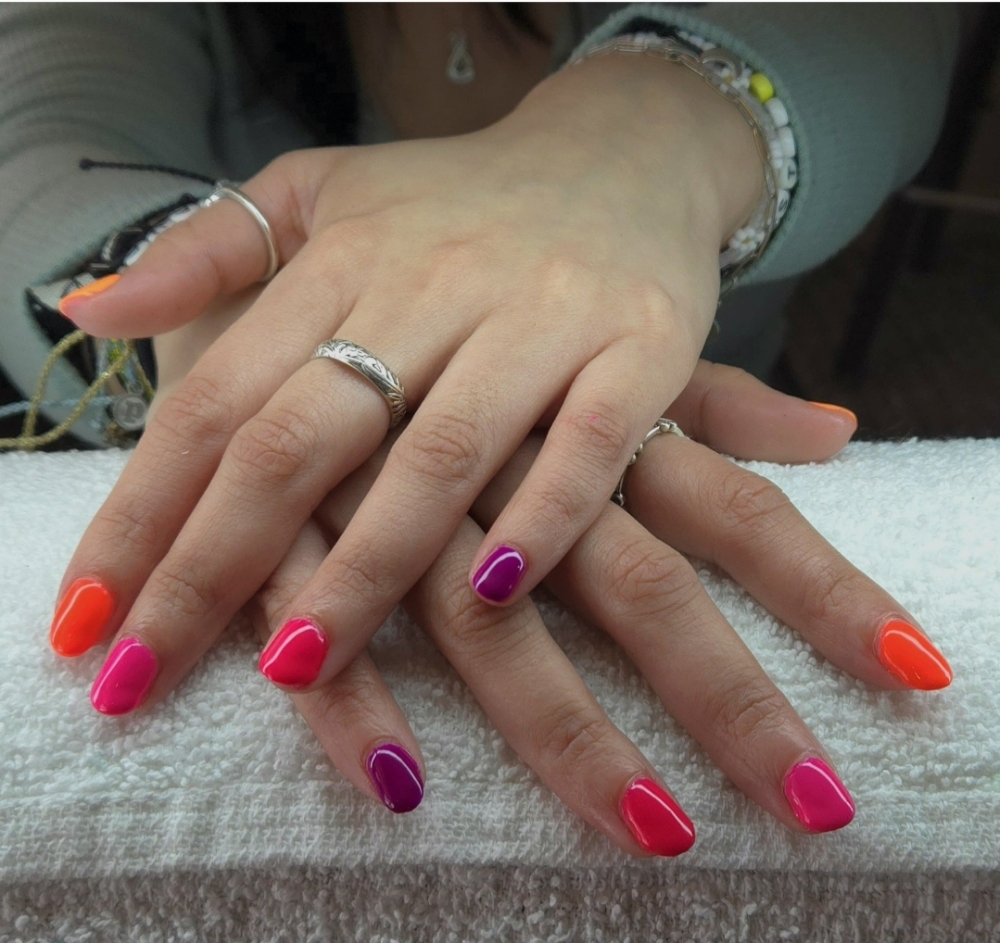 Full French Tips and 3+ Solid Color