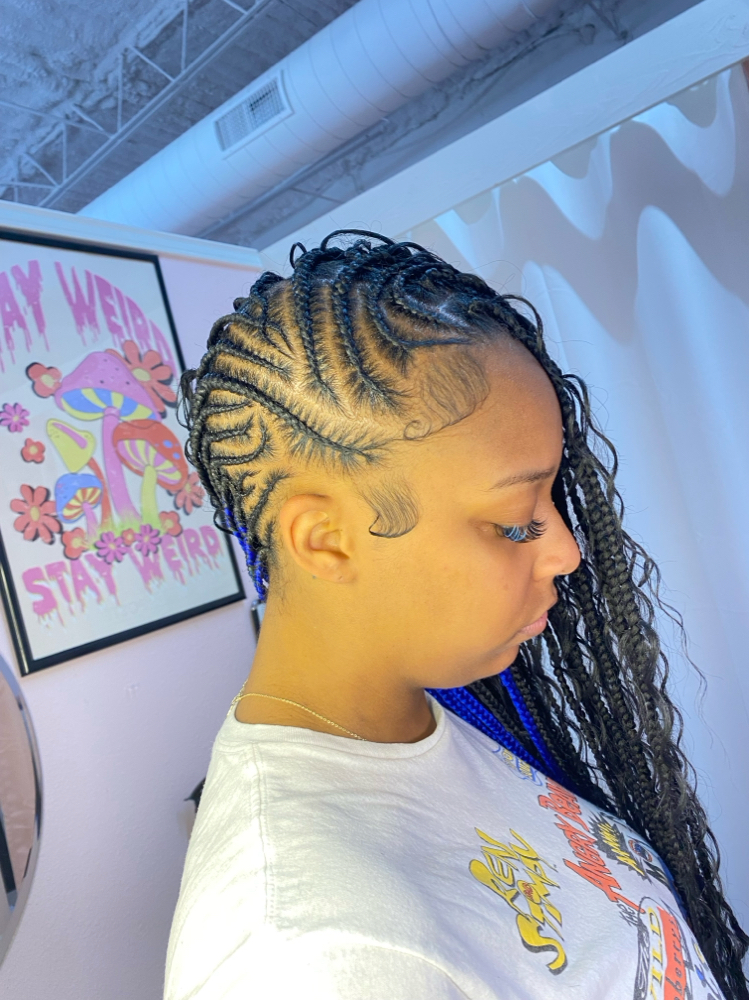 Stitch Mohawk W/knotless Braids