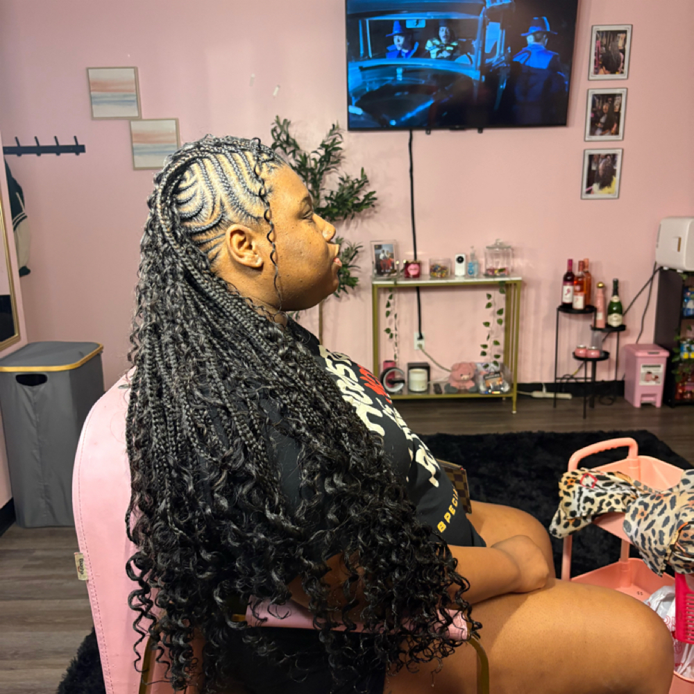 Stitch Mohawk W/knotless Braids at TheRaiSlayzExperience in Houston, TX