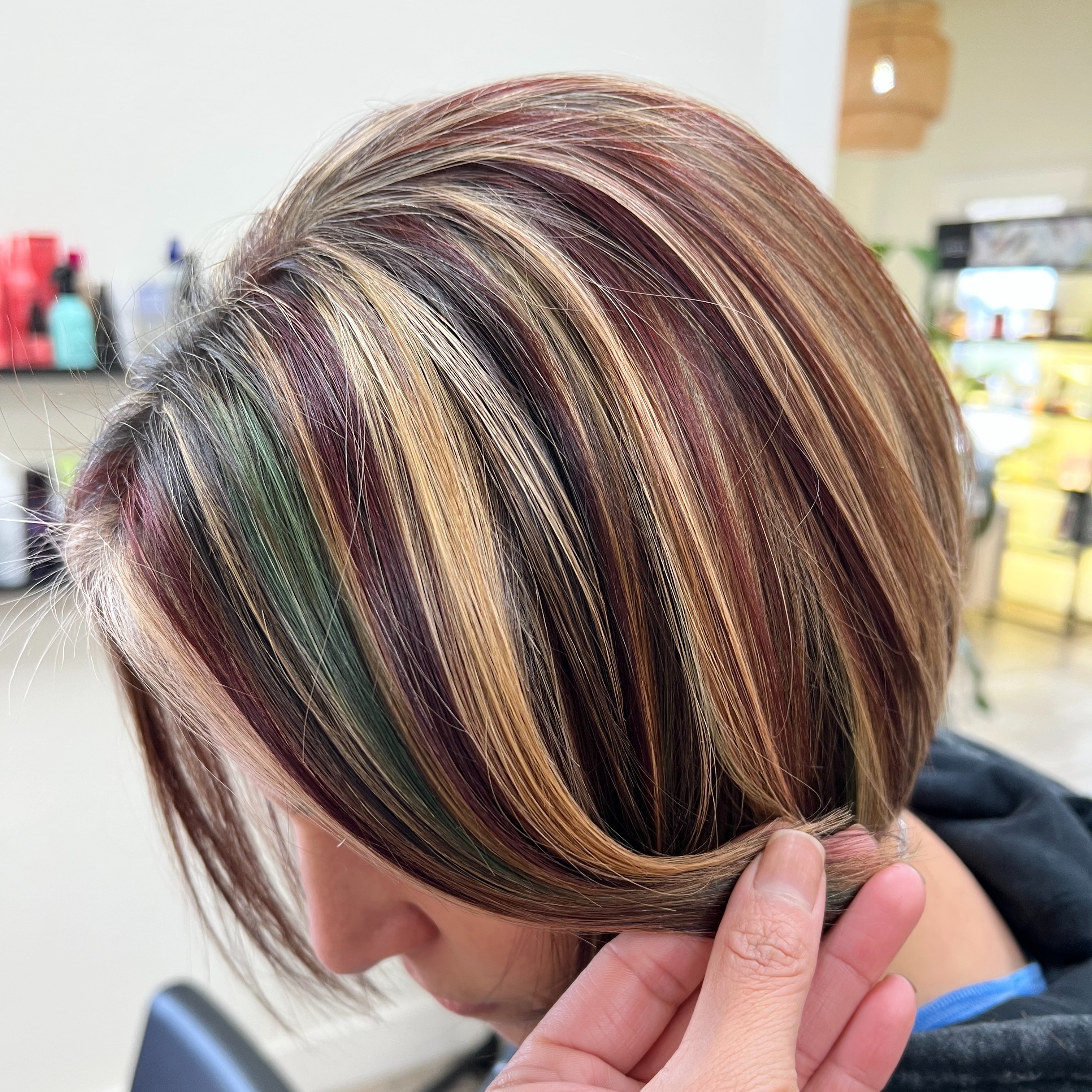 Partial Ribbons/Chunky Foil Lights at Kindred Colour in Cedar Hill, TX